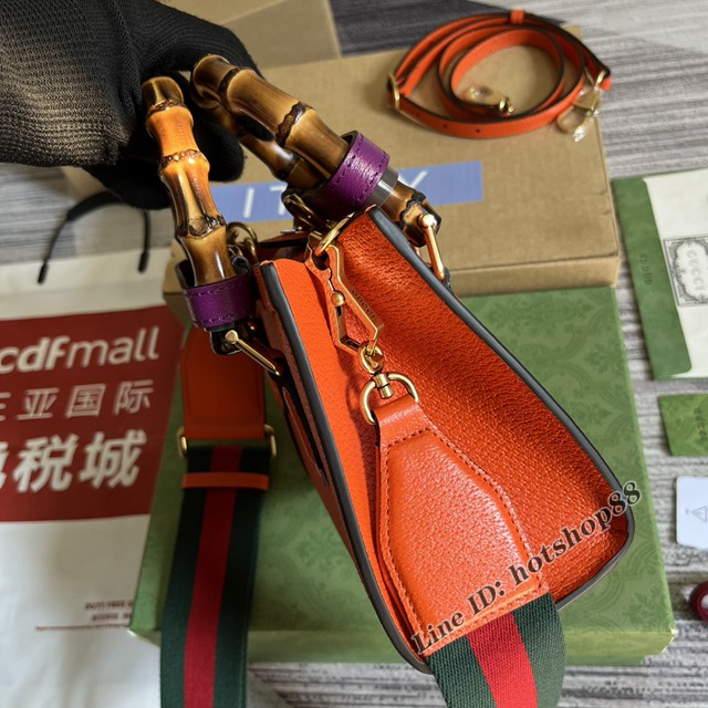 Gucci官網2022新款Aria-時尚詠歎調系列女包 古馳原廠皮竹節小號手提包702732 gqy4671